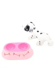 Vorschaubild 2 von Spielfigur Dalmatiner Hund Rosa Futternapf Spielzeug Tier