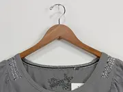 Vorschaubild 3 von Damen T-Shirt Gr. 42 Grau Nieten Rüschen Casual