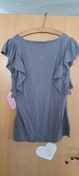 Vorschaubild 4 von Damen T-Shirt Gr. 42 Grau Nieten Rüschen Casual
