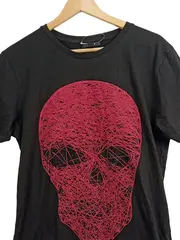 Vorschaubild 2 von Herren T-Shirt Totenkopf Grafik Print Schwarz XL Streetwear