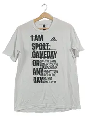 Vorschaubild 1 von Herren Sport T-Shirt Gr. 50/L Weiß mit Schriftzug