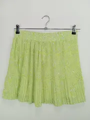 Vorschaubild 2 von Damen Faltenrock Plissee Grün Gemustert Gr. 40/L Minirock Sommer