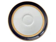 Vorschaubild 1 von Unterteller Porzellan Geometrisch Weiß 14 cm Metallic