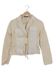 Vorschaubild 1 von Damen Blazer Jacke 36/S Beige Baumwolle Leinen Elegant Casual