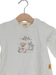 Vorschaubild 2 von Kinder Langarmshirt Gr. 74 Weiß Teddy Vögel Stickerei Charmant