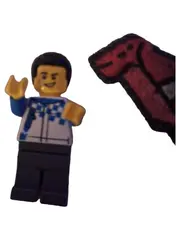 Vorschaubild 1 von Minifigur Rennfahrer Mechaniker blau kariert Kinder ab 6 Jahre