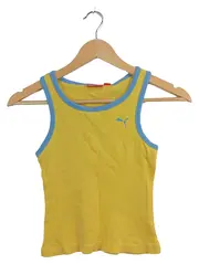 Vorschaubild 1 von Kinder Tanktop Top Gr. 140 Gelb Sportlich Rippstrick