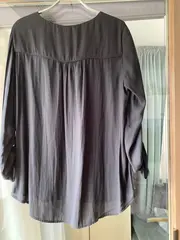 Vorschaubild 4 von EDC Damen Hemdbluse Gr. M Schwarz Casual V-Ausschnitt