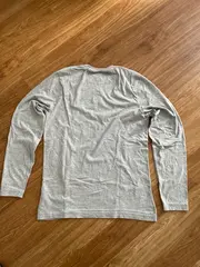 Vorschaubild 2 von Herren Langarmshirt Grau M Melierter Logo Baumwolle Freizeit