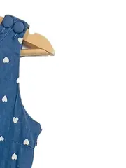 Vorschaubild 6 von Damen Etuikleid Blau Herzmuster Vintage Gr. 36/S Baumwolle