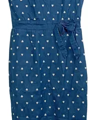 Vorschaubild 4 von Damen Etuikleid Blau Herzmuster Vintage Gr. 36/S Baumwolle