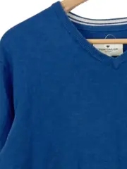 Vorschaubild 3 von Herren Pullover Blau Gr. L Casual Baumwolle Rippstrick Logo