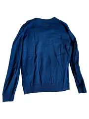 Vorschaubild 2 von Herren Pullover Blau Gr. L Casual Baumwolle Rippstrick Logo
