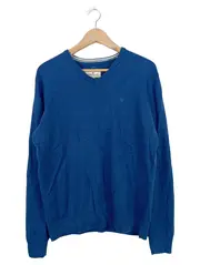 Vorschaubild 1 von Herren Pullover Blau Gr. L Casual Baumwolle Rippstrick Logo