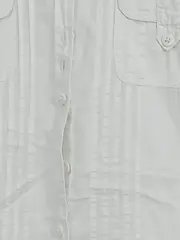 Vorschaubild 6 von Damen Bluse Kurzarm Weiß Baumwolle Gr. L 42 Casual