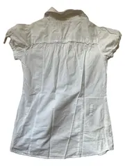 Vorschaubild 2 von Damen Bluse Kurzarm Weiß Baumwolle Gr. L 42 Casual