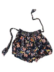 Vorschaubild 3 von Damen Shorts Blumenmuster Paperbag Gr. L 40 Blau Boho Viskose