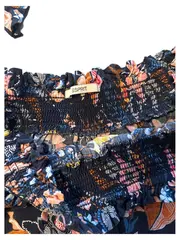 Vorschaubild 2 von Damen Shorts Blumenmuster Paperbag Gr. L 40 Blau Boho Viskose