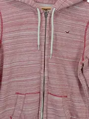 Vorschaubild 4 von Herren Kapuzenpullover Rosa Meliert Gr. 46/S Reißverschluss Hoodie