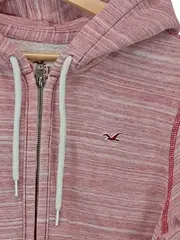Vorschaubild 3 von Herren Kapuzenpullover Rosa Meliert Gr. 46/S Reißverschluss Hoodie