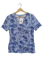 Vorschaubild 1 von Casual Damen T-Shirt Palmenprint Blau Gr. 36 S