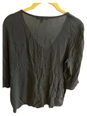 Vorschaubild 2 von Bluse Damen 3/4 Arm Casual Uni Schwarz Gr. 38 M