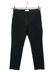 Vorschaubild 1 von Damen Stoffhose Slim Cropped Schwarz Stretch Gr. 2/34 XS