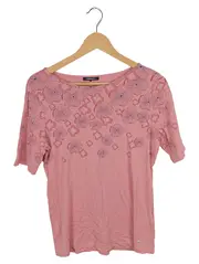 Vorschaubild 1 von Damen T-Shirt 42/XL Pink Blumenmuster Casual Kurzarm