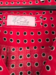 Vorschaubild 3 von Damen Bluse Gr. 38 Rot Punkte Langarm Viskose