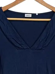 Vorschaubild 3 von Damen Langarmshirt Gr. 34/XS Blau Casual Viskose Oberteil