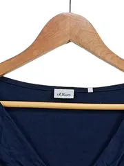 Vorschaubild 2 von Damen Langarmshirt Gr. 34/XS Blau Casual Viskose Oberteil