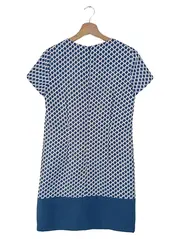 Vorschaubild 2 von Damen Blusenkleid Gr. 34/XS Blau Grafisch Business Elegant