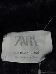 Vorschaubild 3 von Pullover Kinder Gr. 164 Schwarz Fuzzy Fell-Optik Kurzarm