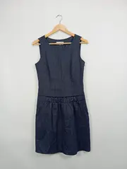 Vorschaubild 2 von Damen Freizeitkleid Gr. 34/XS Blau Casual Wollmix
