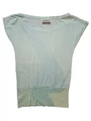 Vorschaubild 3 von Damen T-Shirt Gr. S Türkis Casual Kurzarm Shirt