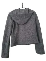 Vorschaubild 2 von Damen Kurzmantel Wolljacke Gr. 36 Grau Kapuze