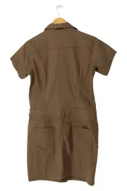 Vorschaubild 2 von Damen Jeanskleid Casual Braun Gr. 38/M Kurzarm Baumwolle