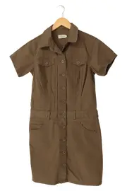 Vorschaubild 1 von Damen Jeanskleid Casual Braun Gr. 38/M Kurzarm Baumwolle