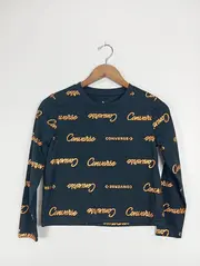 Vorschaubild 2 von Kinder Langarmshirt Schwarz Logo Print Gr. 140 Casual Polyester
