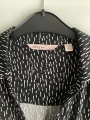 Vorschaubild 2 von Damen Hemdbluse Langarm Schwarz Muster Viskose Gr. 40