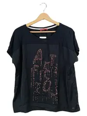 Vorschaubild 1 von EDC Damen T-Shirt Gr. ELF mit Pailletten Schwarz Casual