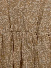 Vorschaubild 5 von Damen Freizeitkleid Gr. 36/S Beige Floral Rüschen Metallic-Look