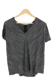 Vorschaubild 1 von Damen T-Shirt Grau Gr. 36/S Casual Viskose Strukturmuster