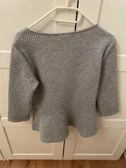 Vorschaubild 2 von Denim Damen Peplum Top Gr. L Grau Strukturiert 3/4-Arm