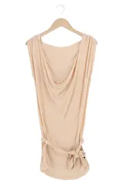 Vorschaubild 1 von Damen Sport Shirt Beige Gr. 38/40 M Wasserfallausschnitt Bindegürtel