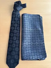 Vorschaubild 1 von Étón Herren Krawatte & Einstecktuch Set Blau Grafisch Elegant Seide