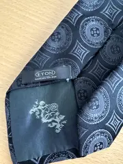 Vorschaubild 4 von Étón Herren Krawatte & Einstecktuch Set Blau Grafisch Elegant Seide