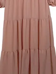 Vorschaubild 3 von Damen Freizeitkleid Rosa Gr. 36 Langarm V-Ausschnitt Stufenrock