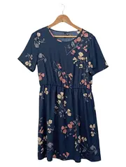 Vorschaubild 1 von Damen Freizeitkleid Blau Blumenmuster Gr. M Casual