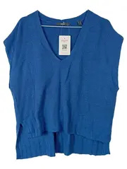 Vorschaubild 1 von Damen Pullunder Strickweste Blau Gr. S Ärmellos V-Ausschnitt